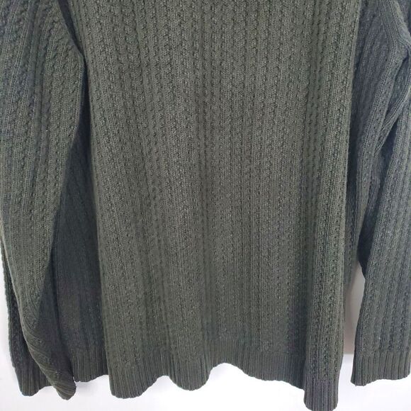 Eddie Bauer Sweater Pullover Thick Cableknit Fisherman Mock Collar Mens L Tall - Picture 8 of 9